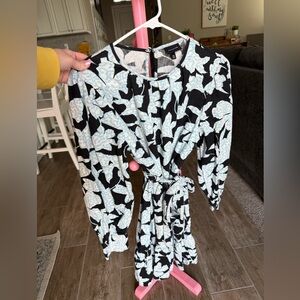 Who What Wear Floral Tie Waist Mini Dress M